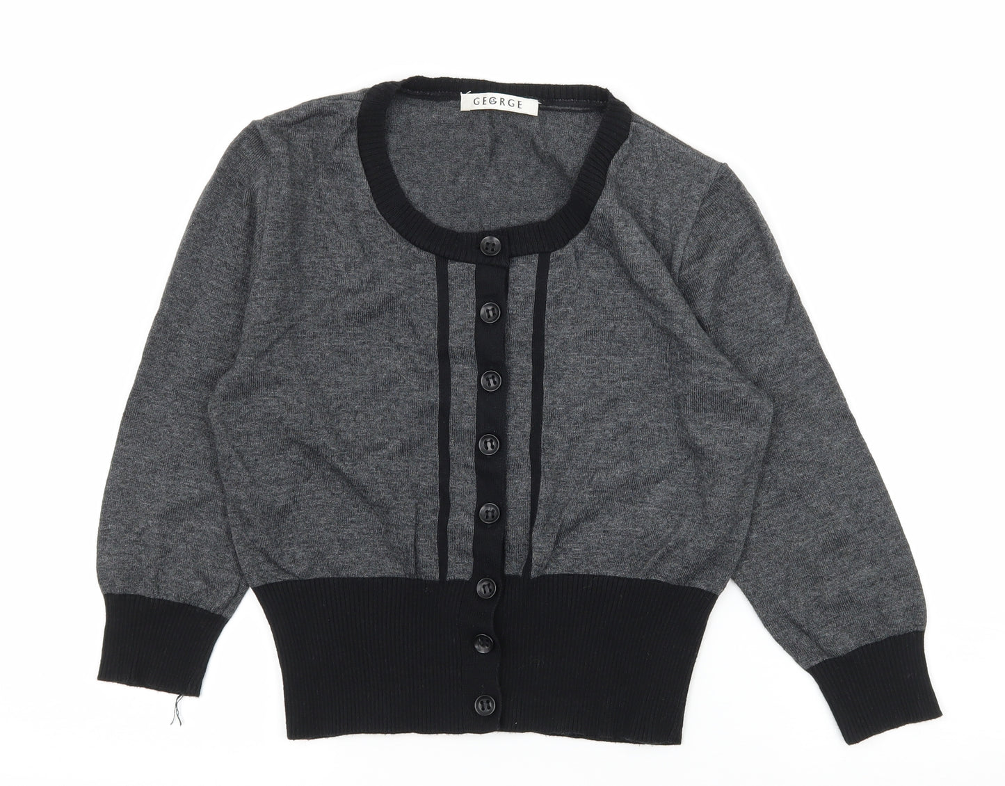 George Womens Grey  Knit Cardigan Jumper Size 8