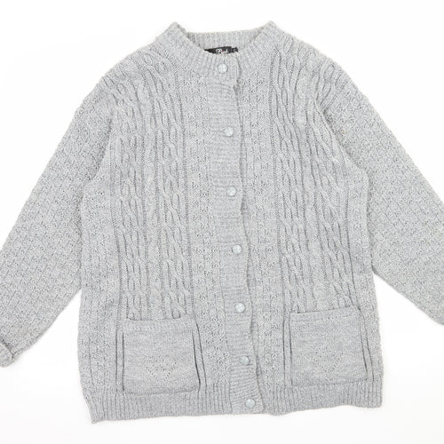 PINK Womens Grey  Jersey Cardigan Jumper Size M