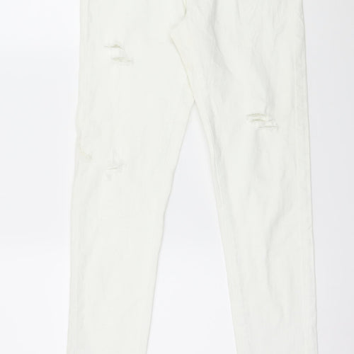 Denim & Co. Womens White  Denim Skinny Jeans Size 8 L28 in