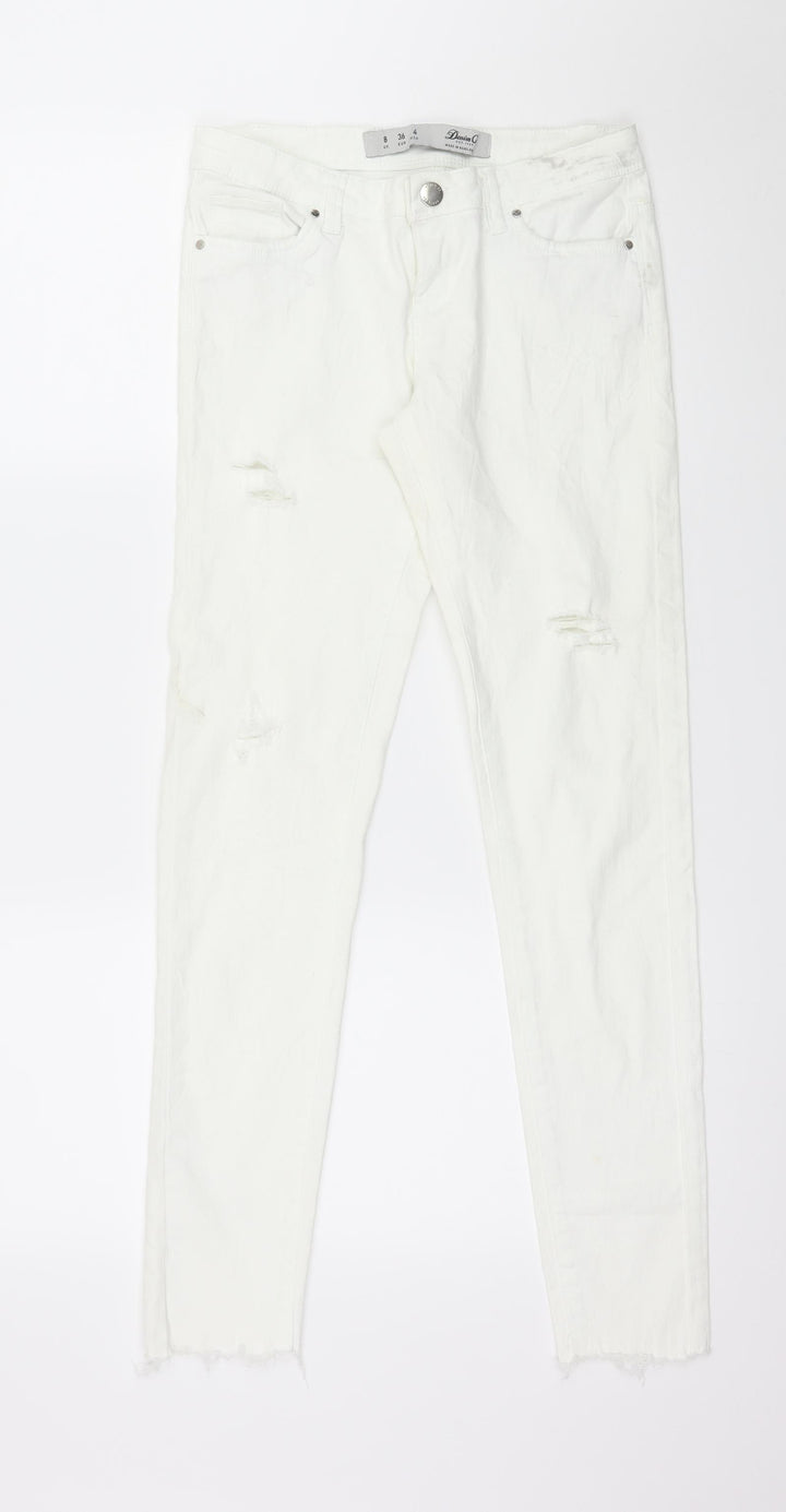 Denim & Co. Womens White Denim Skinny Jeans Size 8 L28 in