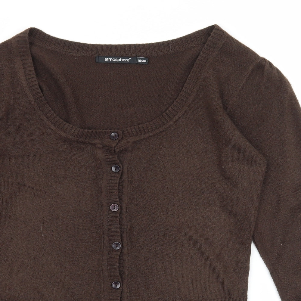 Atmosphere Womens Brown  Knit Cardigan Jumper Size 10
