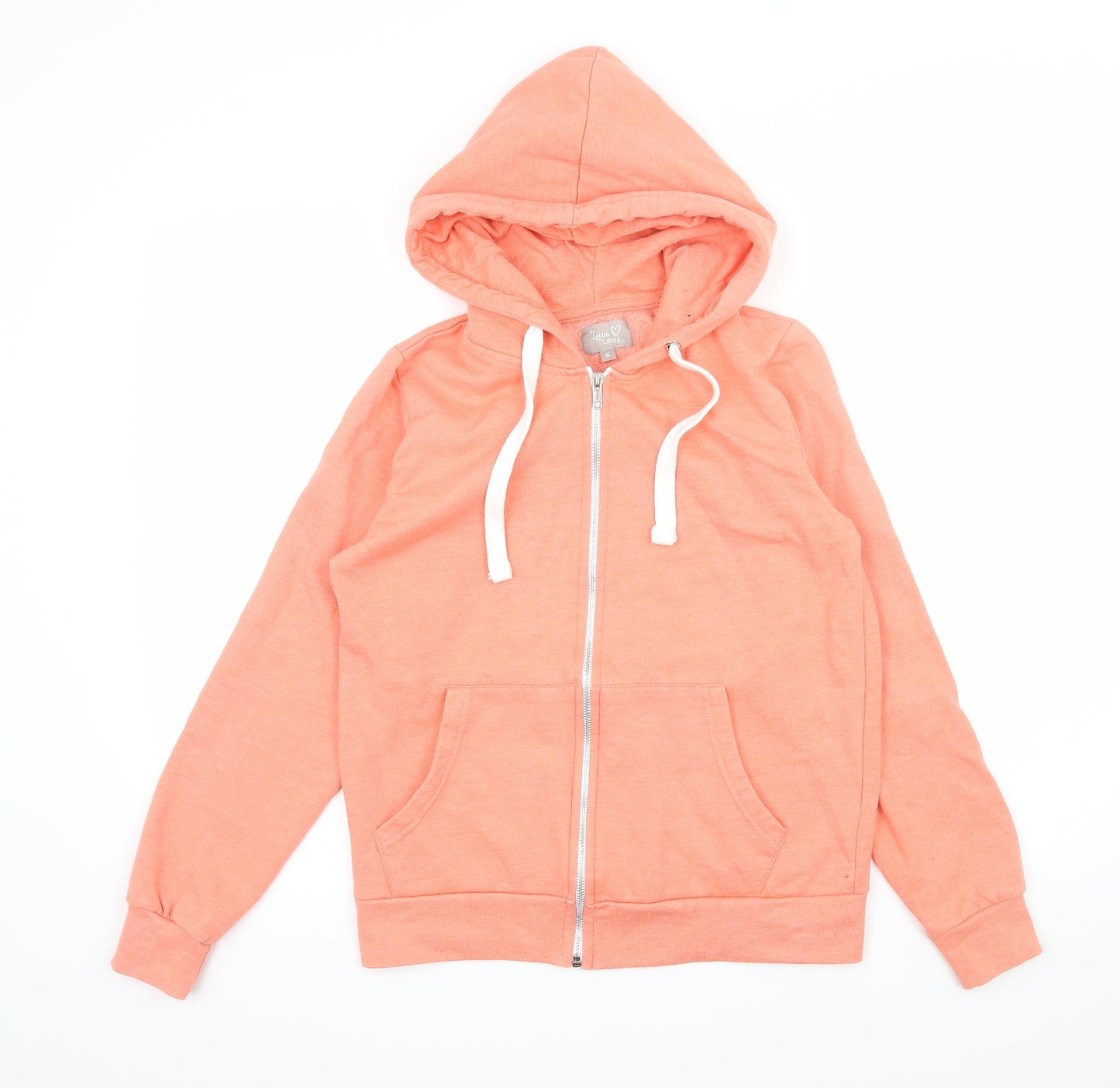Lottie Loves Womens Orange  Jersey Full Zip Hoodie Size S