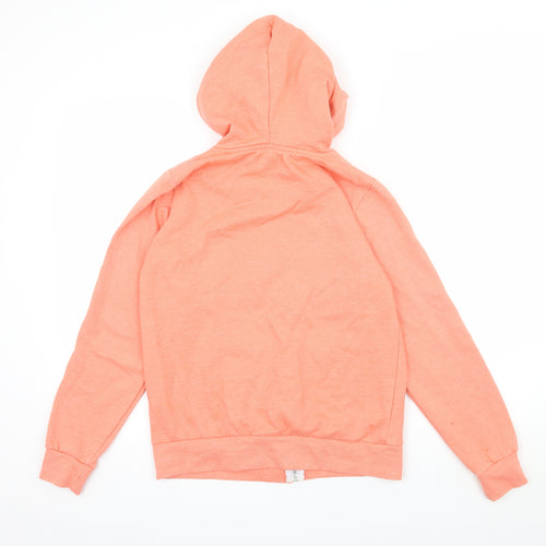 Lottie Loves Womens Orange  Jersey Full Zip Hoodie Size S