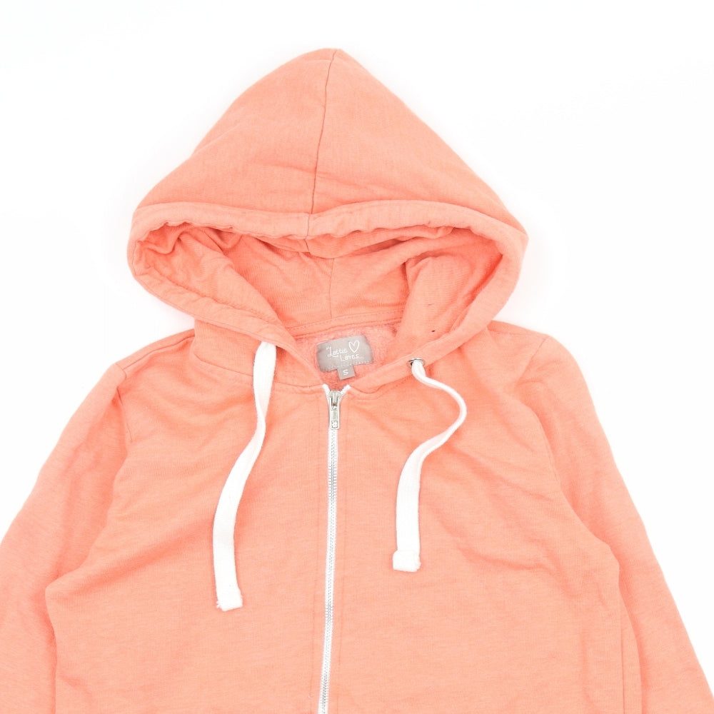 Lottie Loves Womens Orange  Jersey Full Zip Hoodie Size S