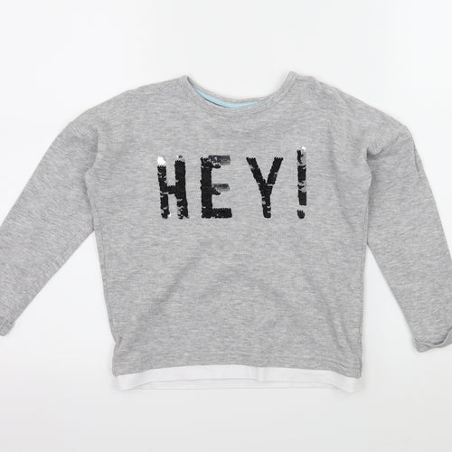 TU Girls Grey  Jersey Basic T-Shirt Size 4-5 Years  - Hey!
