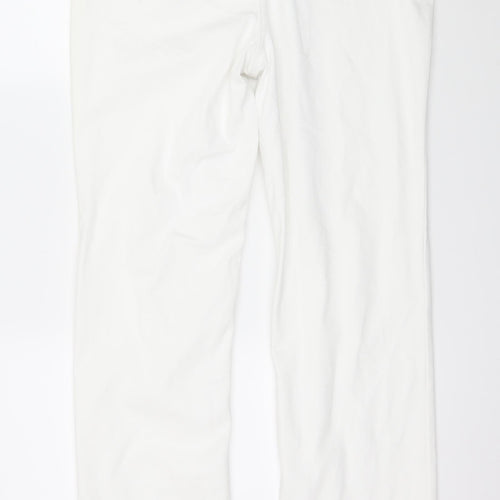 Marks and Spencer Womens White  Denim Straight Jeans Size 14 L32 in