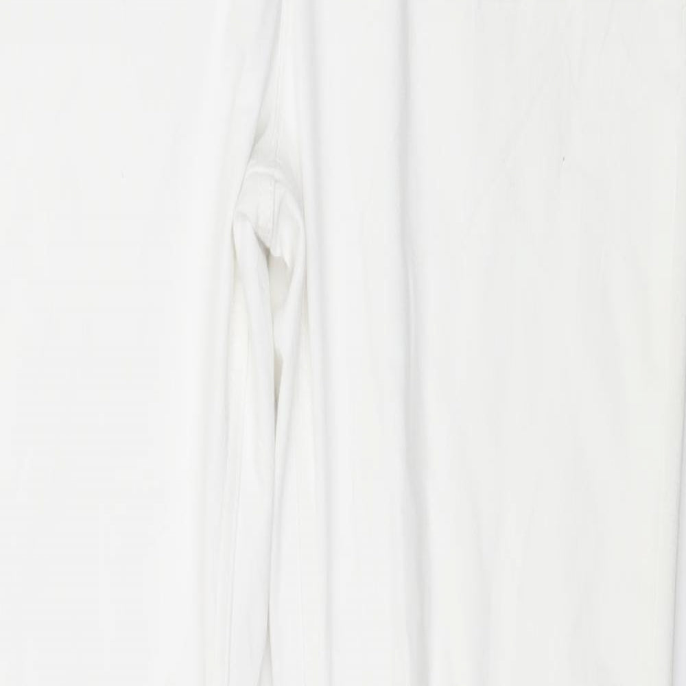 Marks and Spencer Womens White  Denim Straight Jeans Size 14 L32 in
