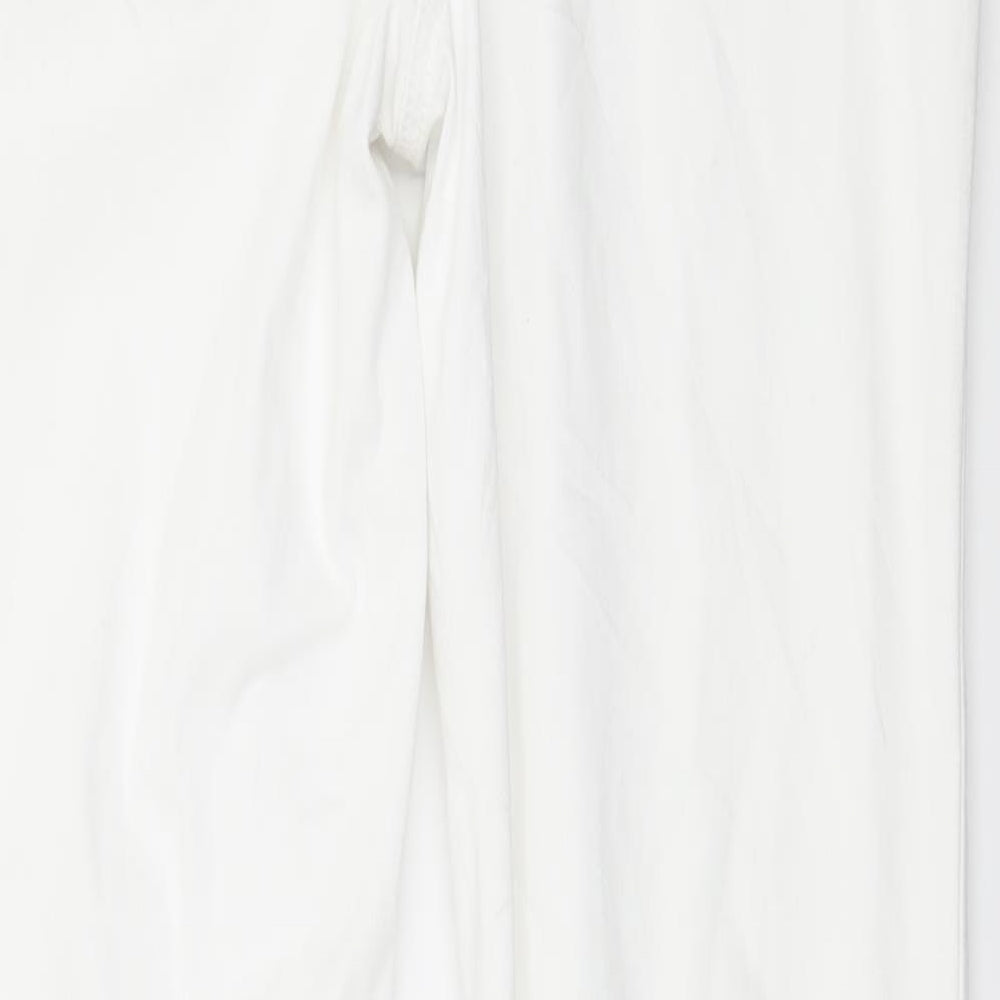 Marks and Spencer Womens White  Denim Straight Jeans Size 14 L32 in