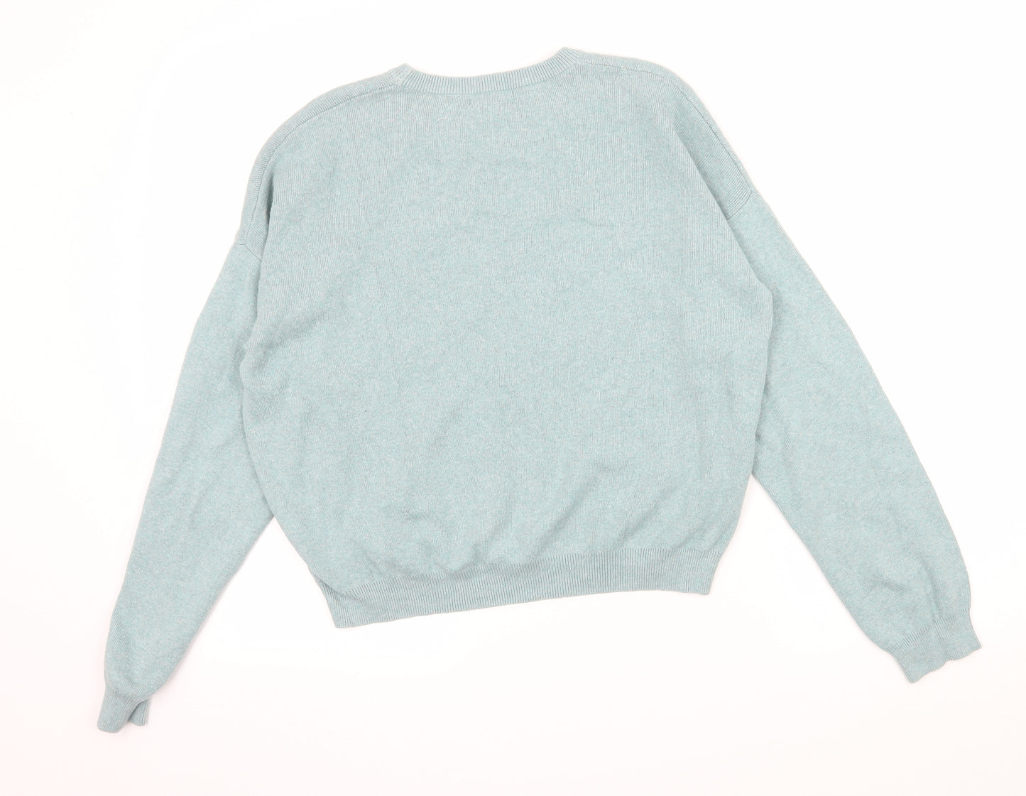 Topshop Womens Blue  Knit Pullover Jumper Size 12  - Embellished Neckline
