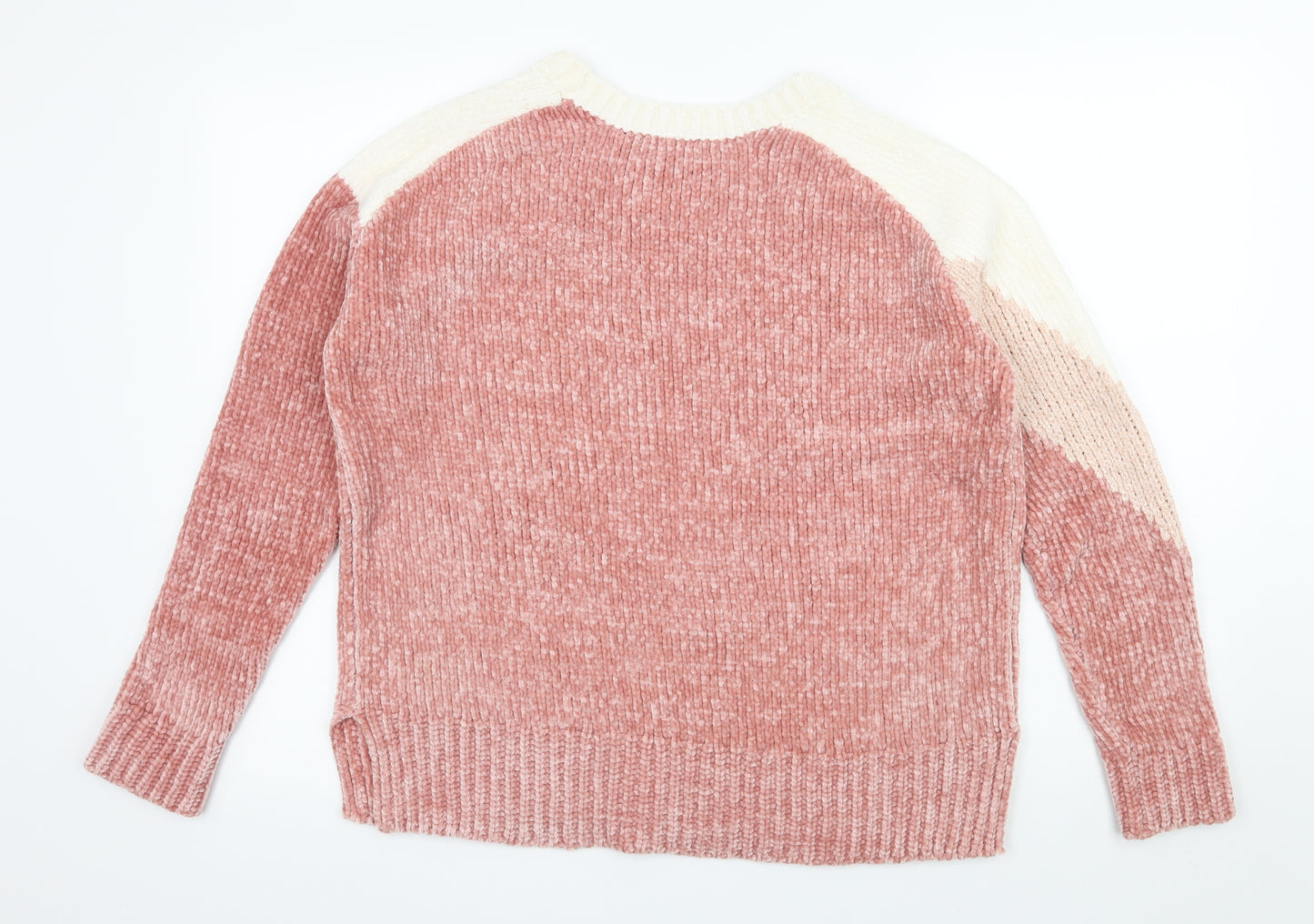 George Womens Pink Geometric Knit Pullover Jumper Size 14