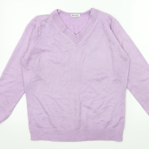 Damart Womens Purple  Knit Pullover Jumper Size 10