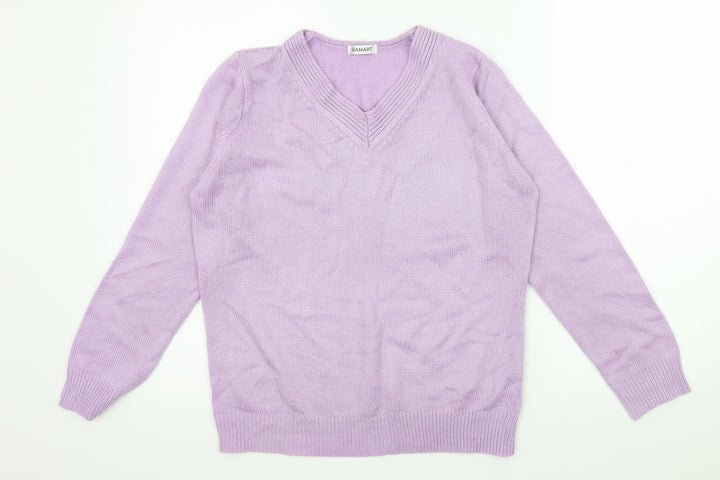 Damart Womens Purple Knit Pullover Jumper Size 10