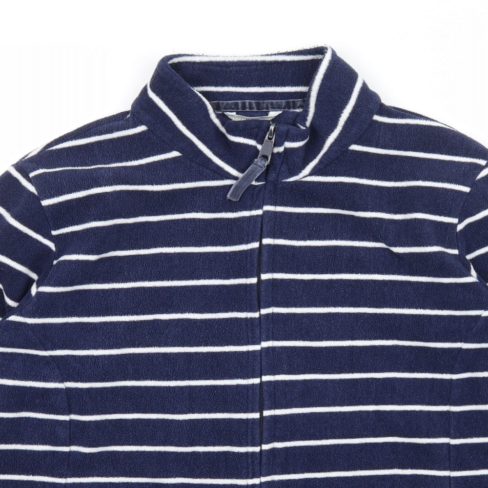 Marks and Spencer Womens Blue Striped Fleece Jacket  Size 14