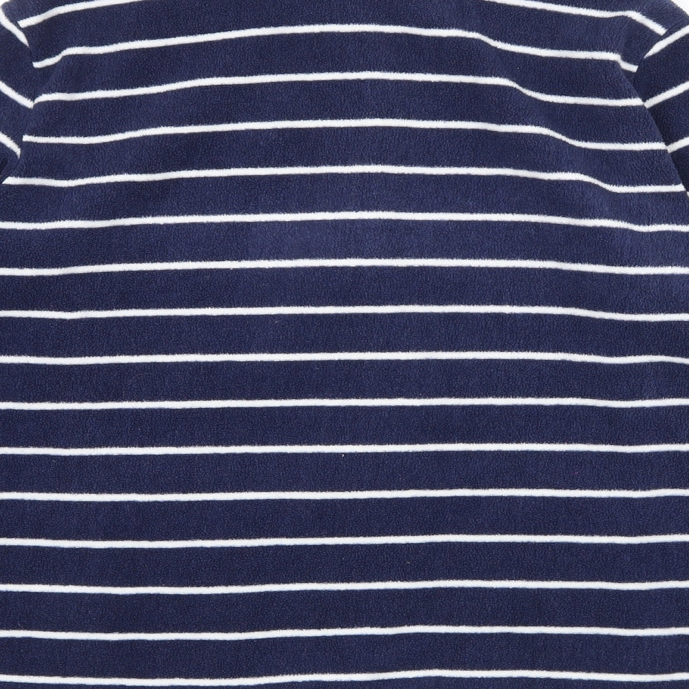 Marks and Spencer Womens Blue Striped Fleece Jacket  Size 14
