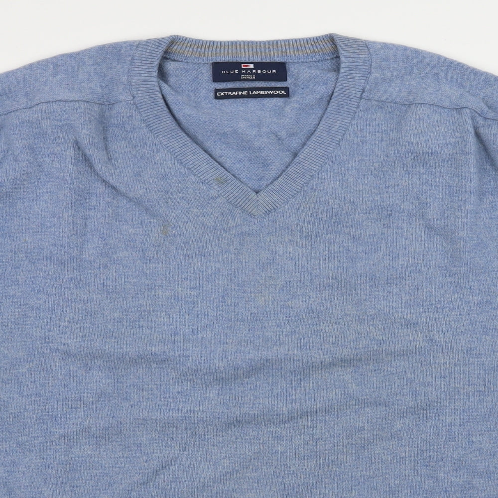 Blue Harbour Mens Blue  Knit Pullover Jumper Size XL