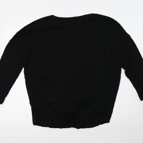 Select Womens Black  Knit Basic T-Shirt Size 16