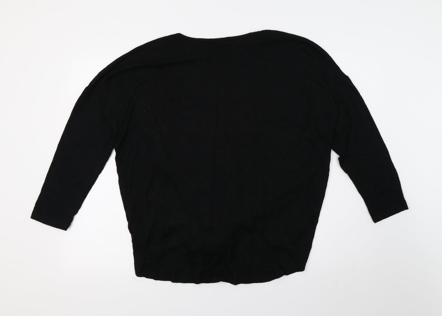 Select Womens Black  Knit Basic T-Shirt Size 16