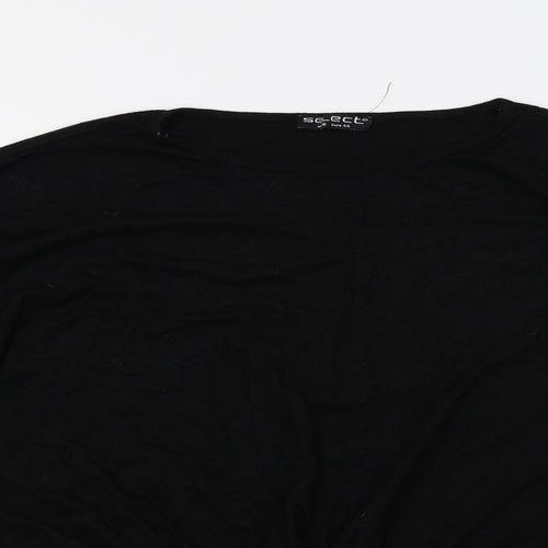 Select Womens Black  Knit Basic T-Shirt Size 16