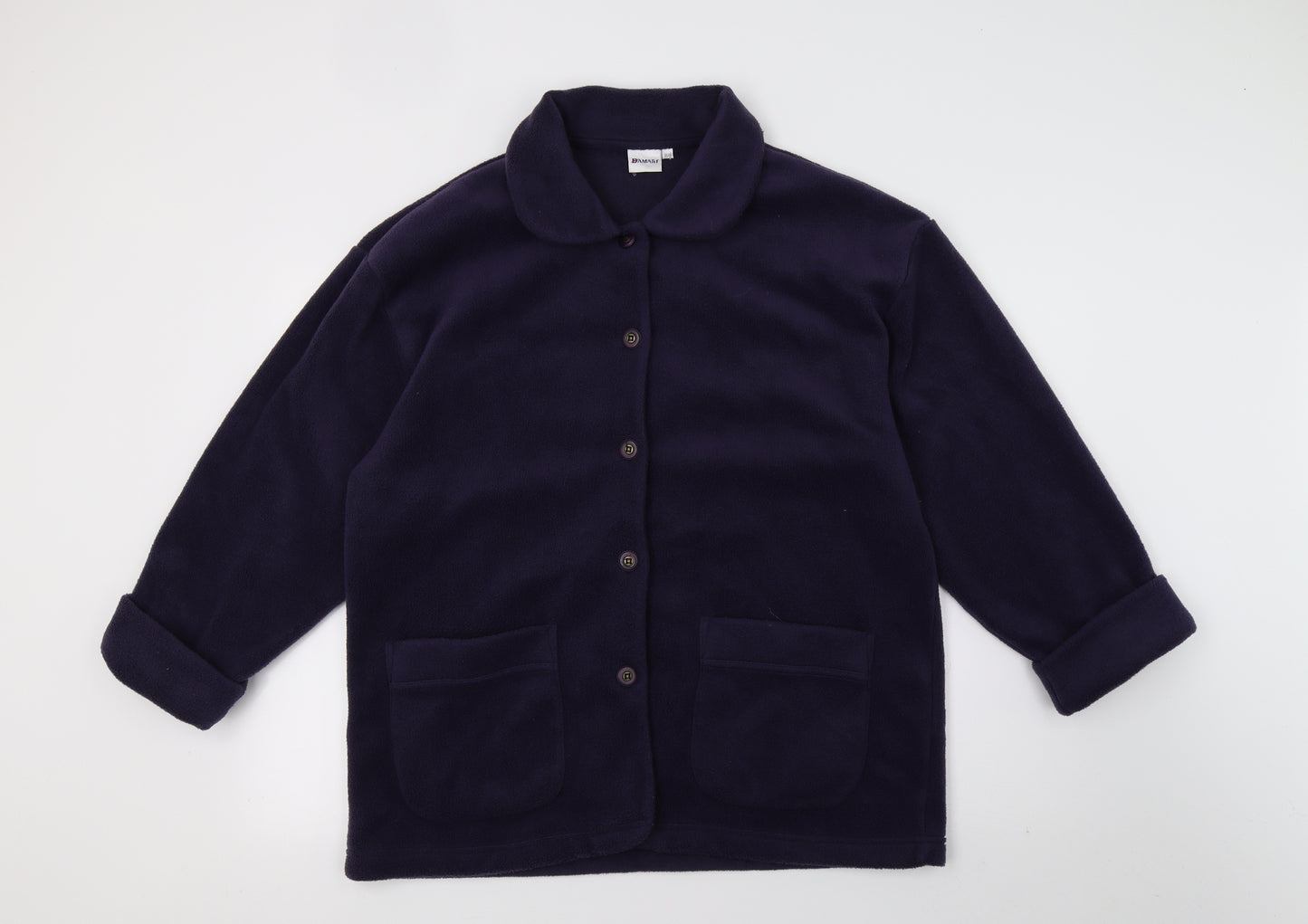 Damart Womens Purple  Fleece Cardigan Sweatshirt Size 12