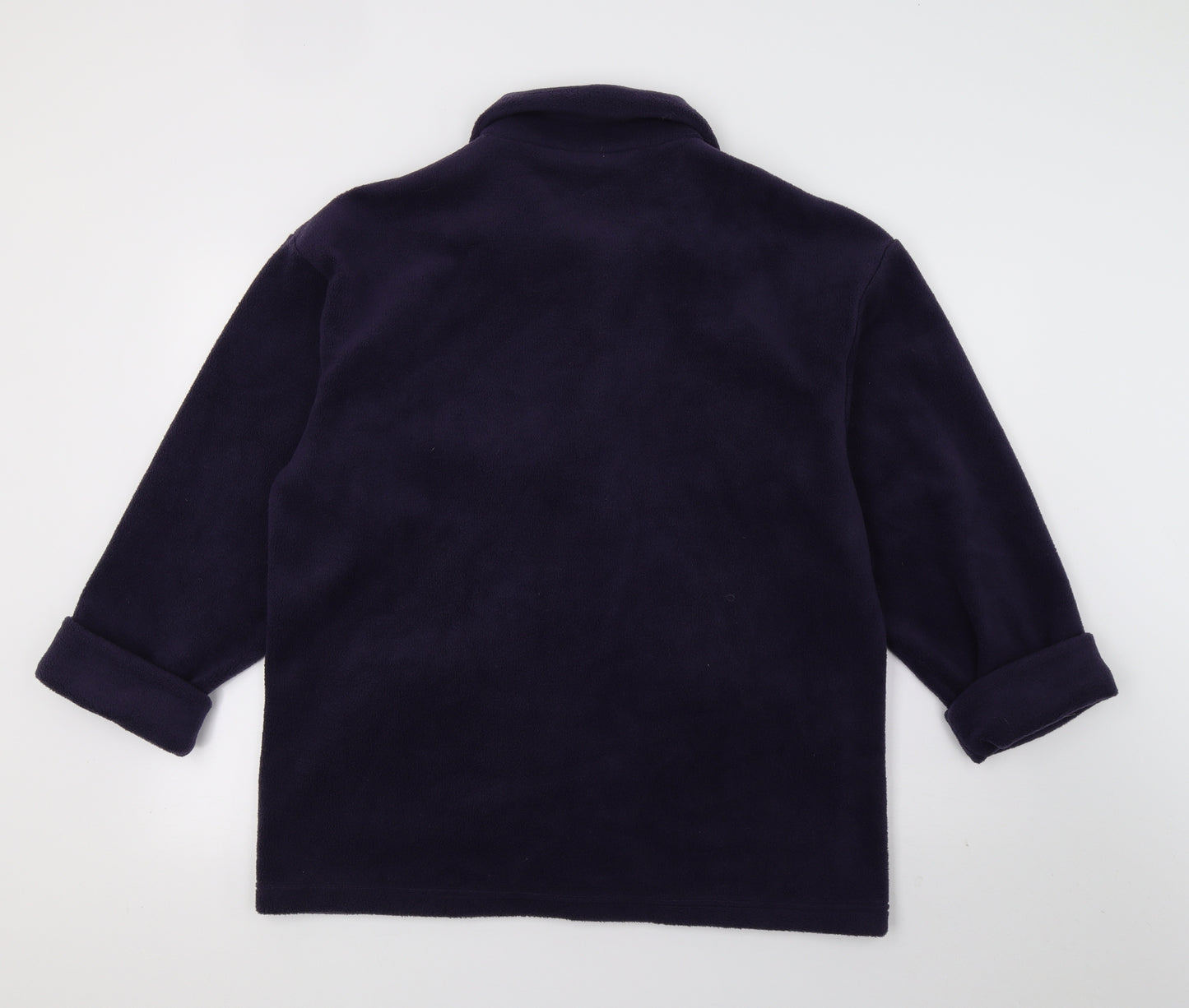 Damart Womens Purple  Fleece Cardigan Sweatshirt Size 12