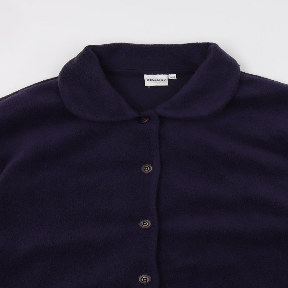 Damart Womens Purple  Fleece Cardigan Sweatshirt Size 12