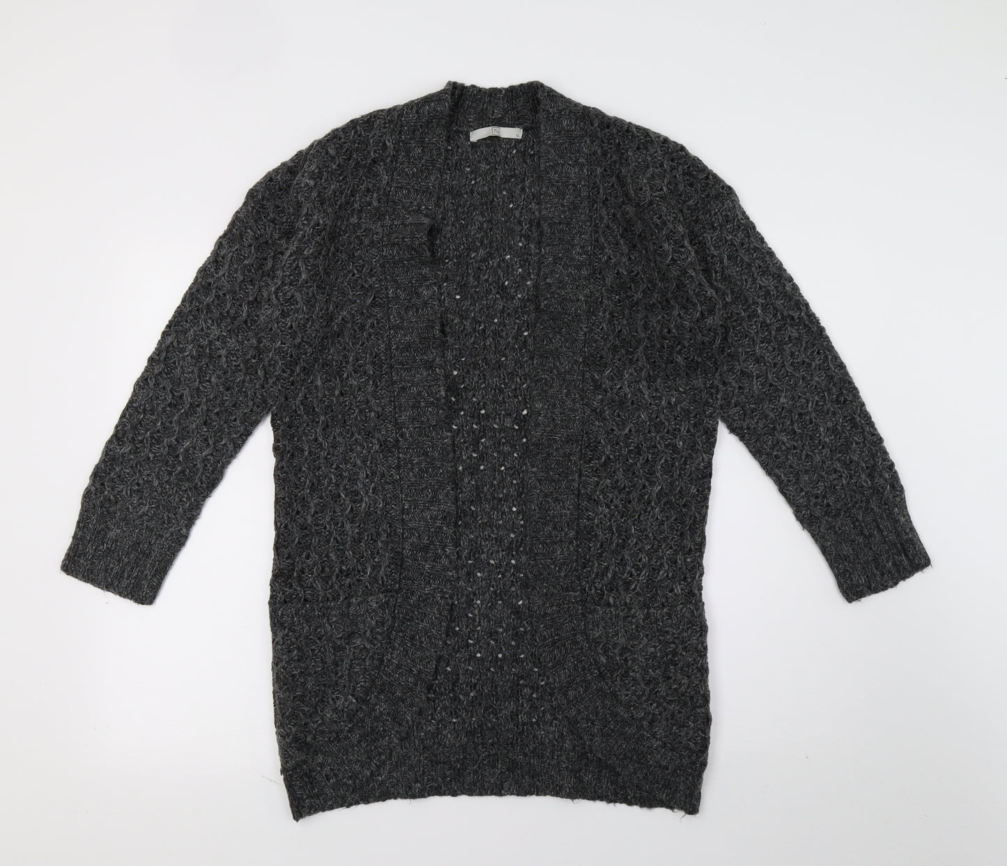 TU Womens Grey  Knit Cardigan Jumper Size 10