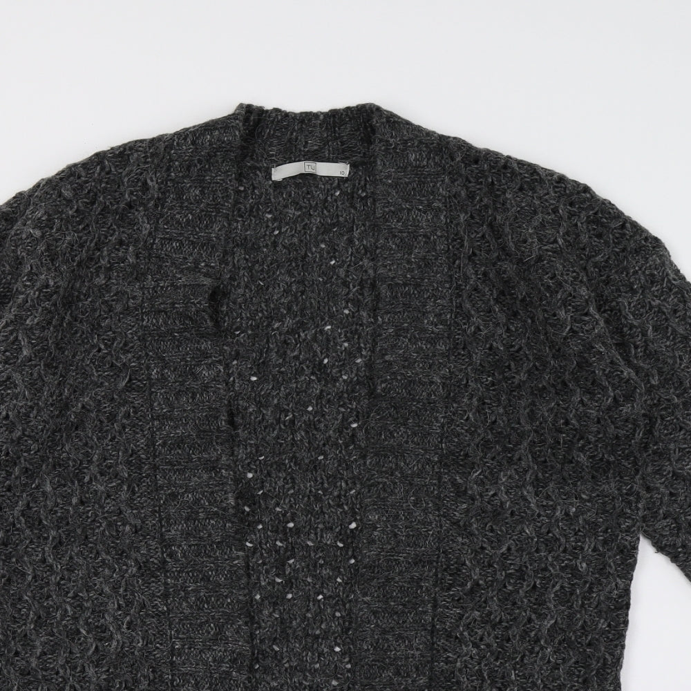 TU Womens Grey  Knit Cardigan Jumper Size 10