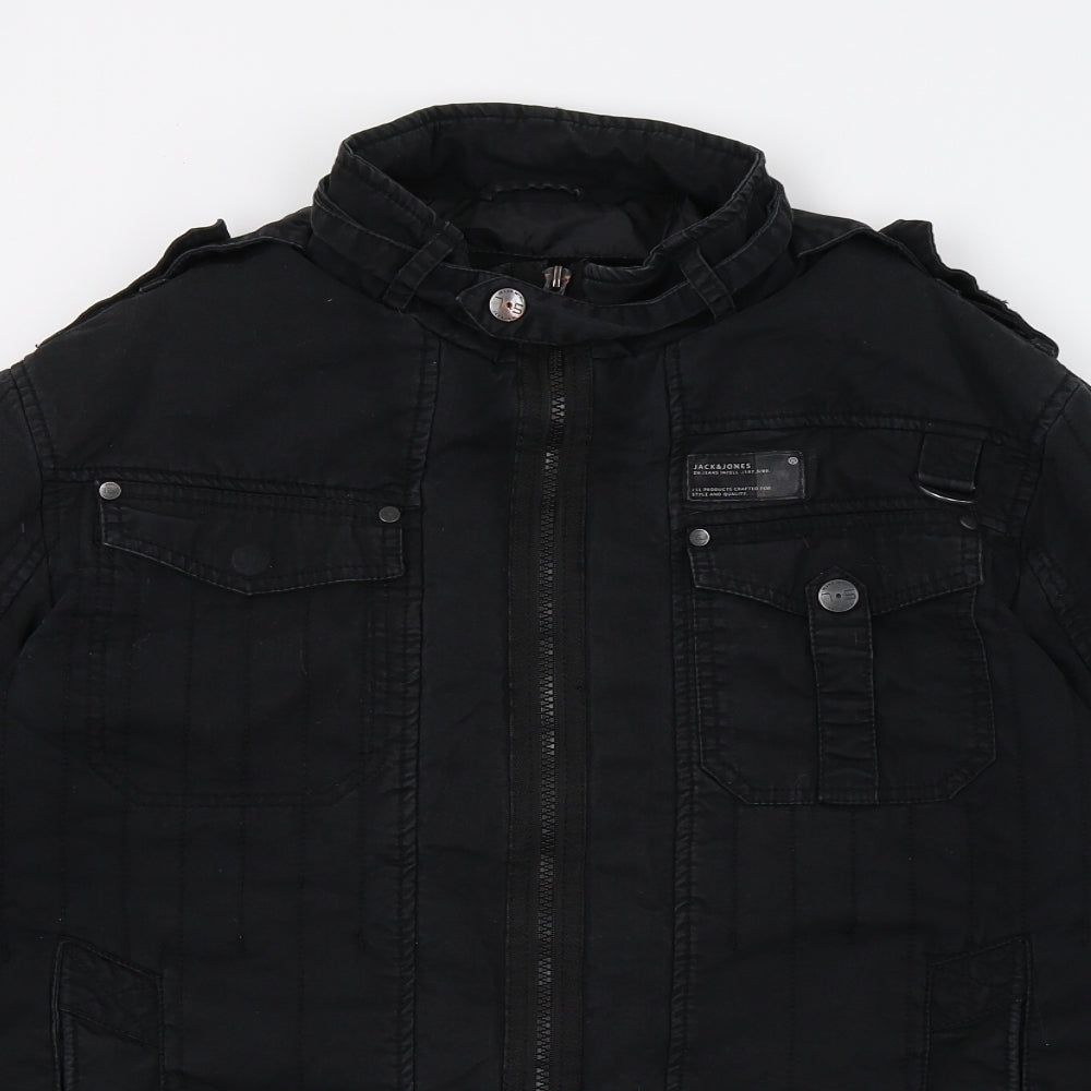 JACK & JONES Mens Black   Quilted Jacket Size M