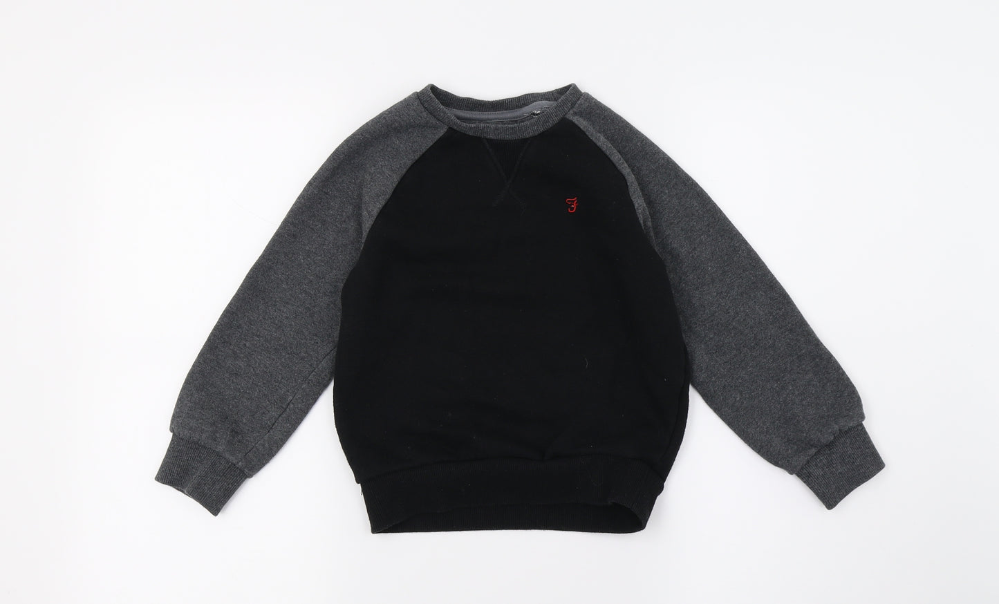 Farah Boys Black  Jersey Pullover Sweatshirt Size 6-7 Years