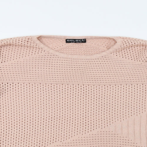 Dorothy Perkins Womens Pink Geometric Knit Pullover Jumper Size 16