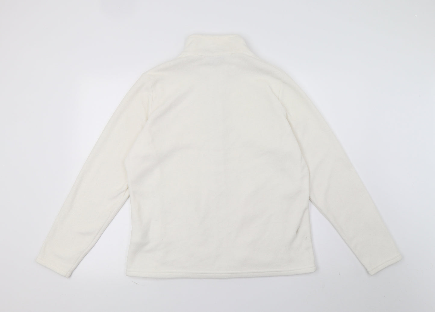 M&S Womens White  Fleece Full Zip Sweatshirt Size 16