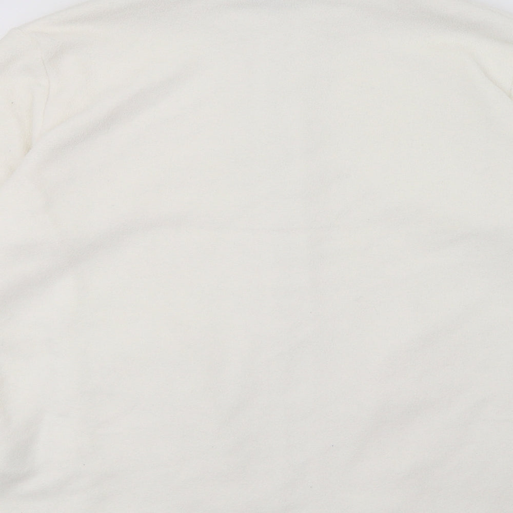 M&S Womens White  Fleece Full Zip Sweatshirt Size 16