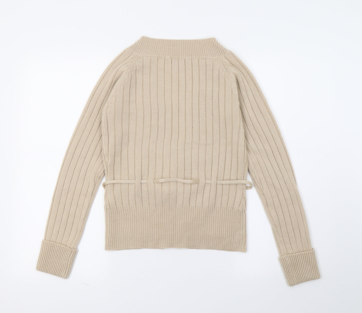 Lime Womens Beige  Knit Cardigan Jumper Size S