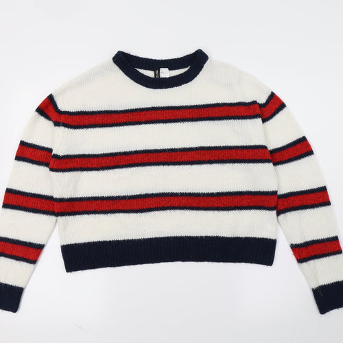 H&M Womens Multicoloured Striped Knit Pullover Jumper Size 10