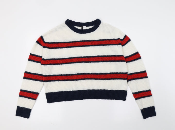 H&M Womens Multicoloured Striped Knit Pullover Jumper Size 10