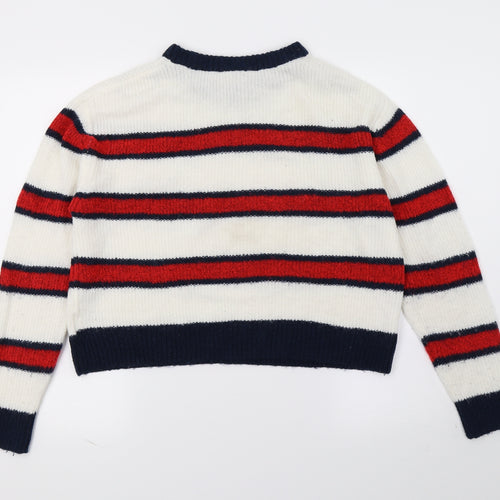 H&M Womens Multicoloured Striped Knit Pullover Jumper Size 10