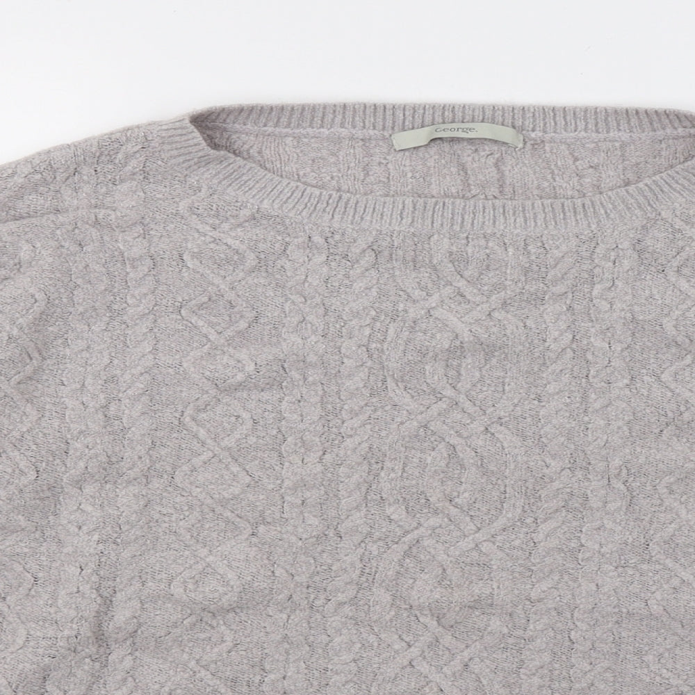 George Womens Grey  Knit Pullover Jumper Size 14