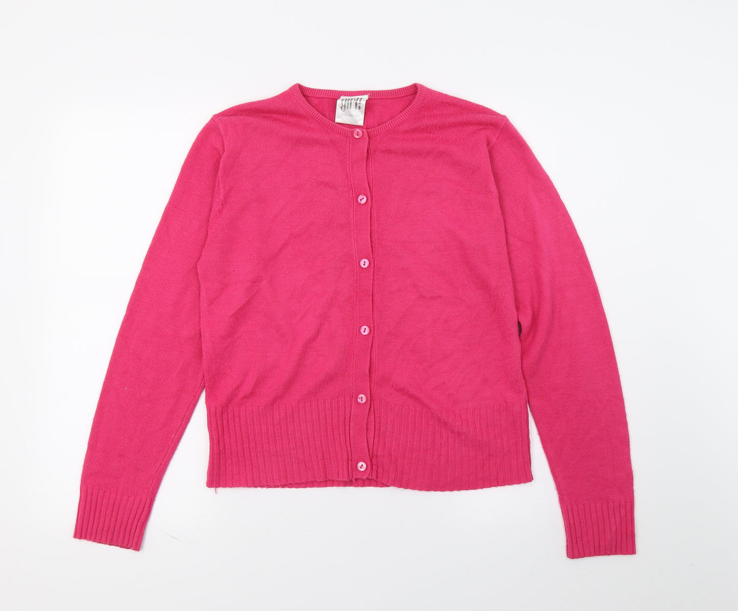 Girl Girls Pink  Knit Cardigan Jumper Size 13-14 Years