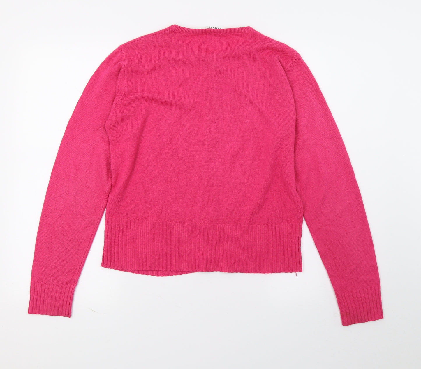 Girl Girls Pink  Knit Cardigan Jumper Size 13-14 Years
