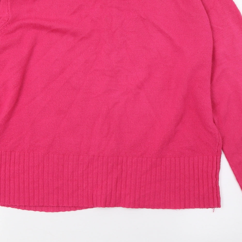 Girl Girls Pink  Knit Cardigan Jumper Size 13-14 Years
