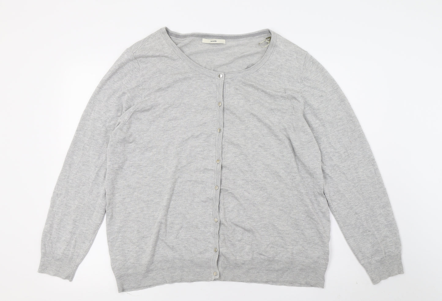 George Womens Grey  Knit Cardigan Jumper Size 22