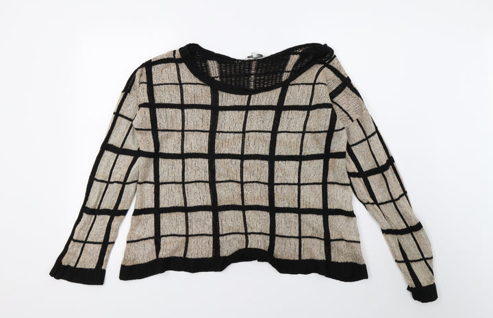 Peacocks Womens Brown Striped Knit Pullover Jumper Size XL