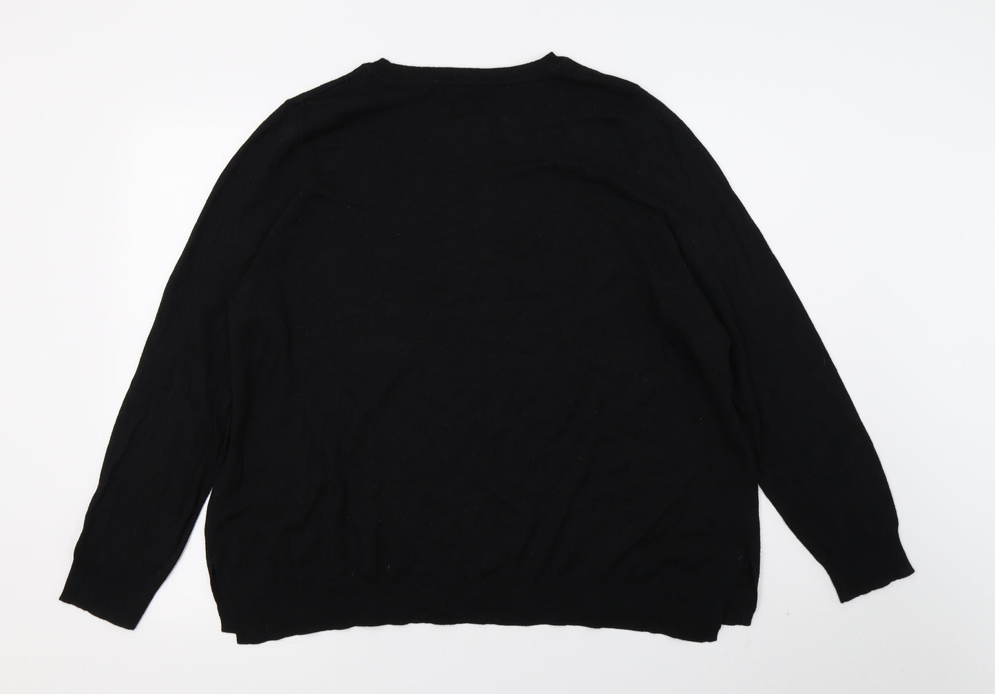 George Womens Black Geometric Knit Pullover Jumper Size 22  - STAR