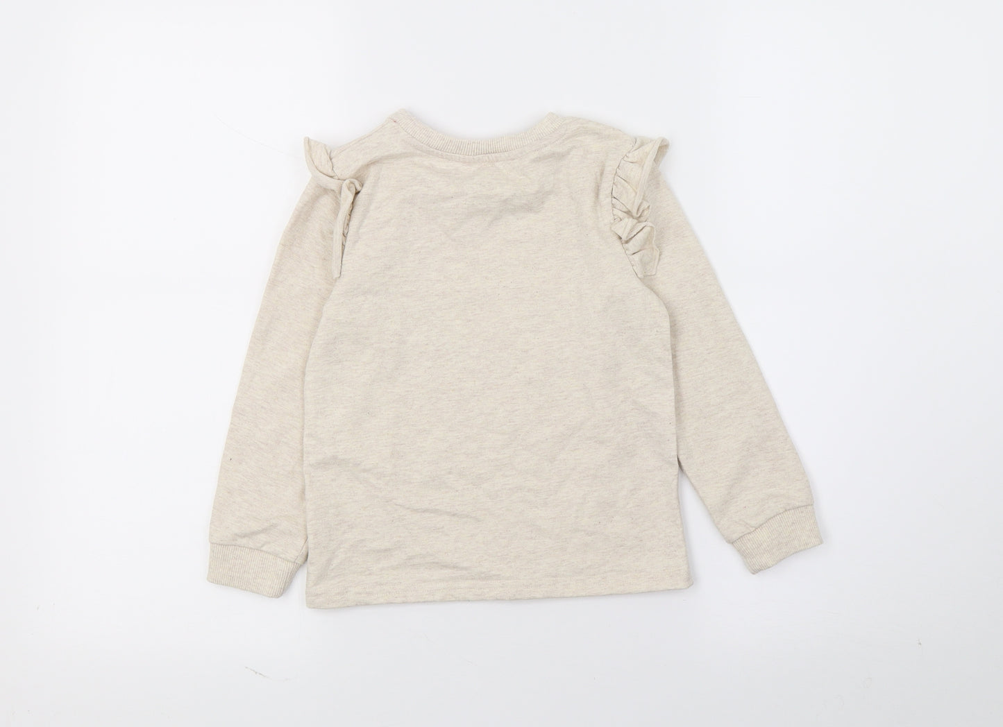 Disney Girls Ivory  Jersey Basic T-Shirt Size 4-5 Years  - minnie and mickey mouse