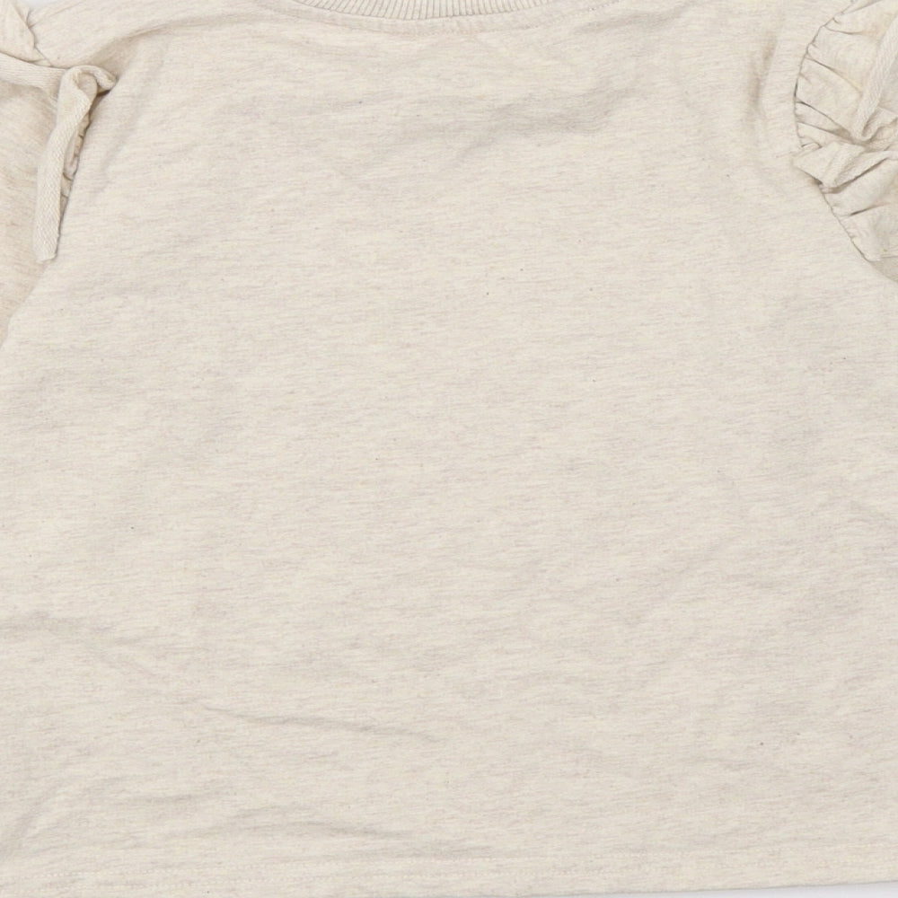 Disney Girls Ivory  Jersey Basic T-Shirt Size 4-5 Years  - minnie and mickey mouse