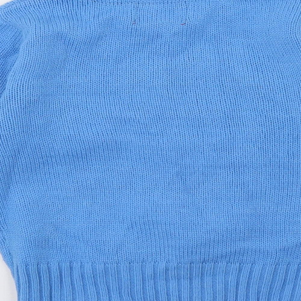 Festive Fun Boys Blue  Knit Pullover Jumper Size 3-4 Years  - Christams