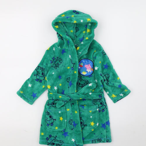 Mini Club Baby Green Geometric Fleece  Robe Size 12-18 Months  - Peppa Pig