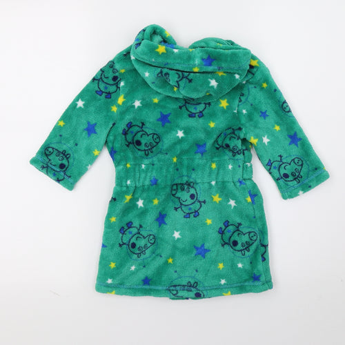 Mini Club Baby Green Geometric Fleece  Robe Size 12-18 Months  - Peppa Pig