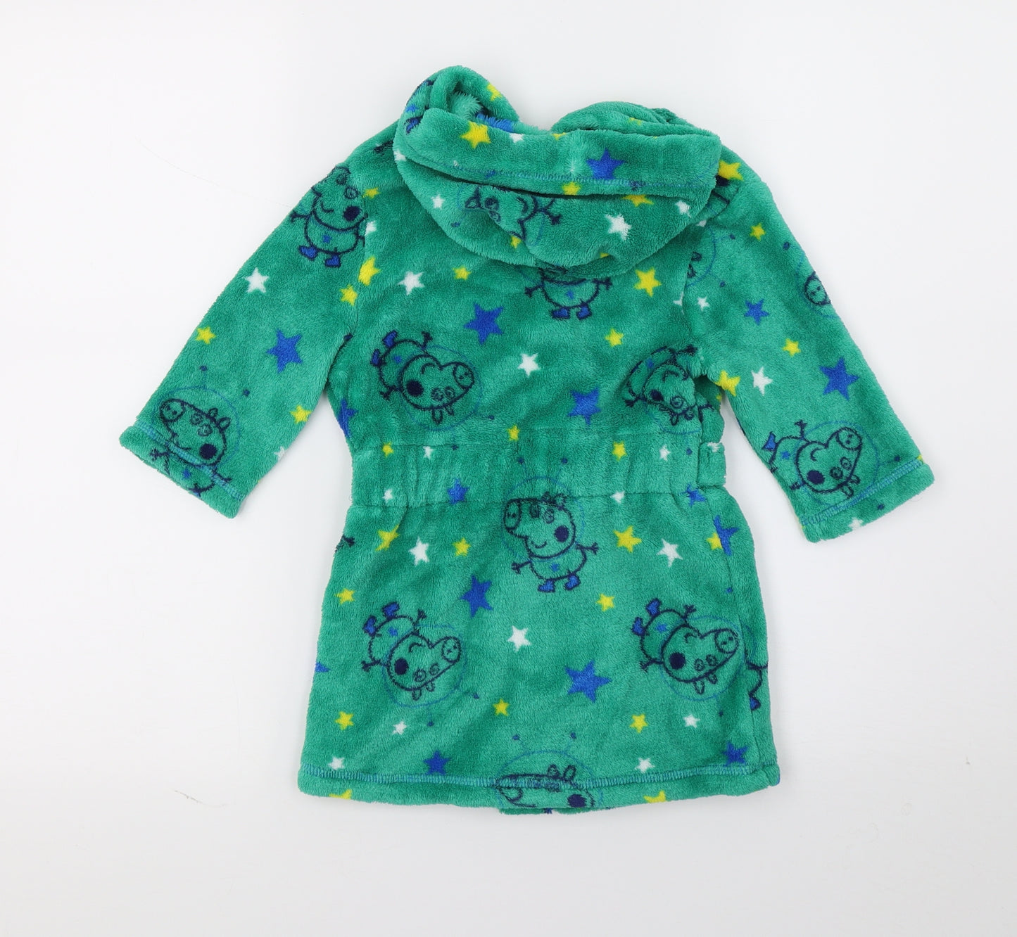 Mini Club Baby Green Geometric Fleece  Robe Size 12-18 Months  - Peppa Pig