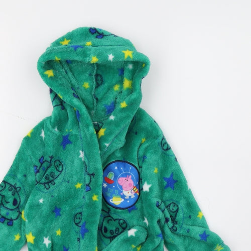 Mini Club Baby Green Geometric Fleece  Robe Size 12-18 Months  - Peppa Pig